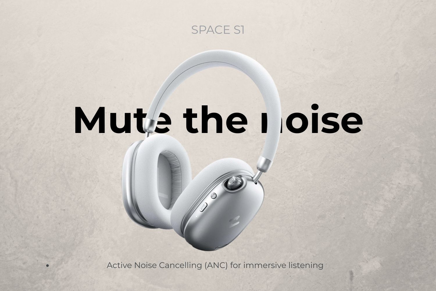 HAVIT Space S1 wireless noise cancelling headphones with “Mute the Noise” banner