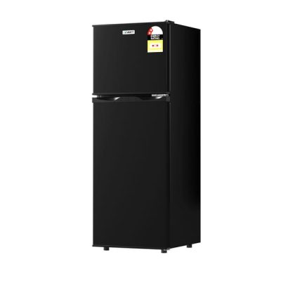122L Two Door Refrigerator with Freezer - Black