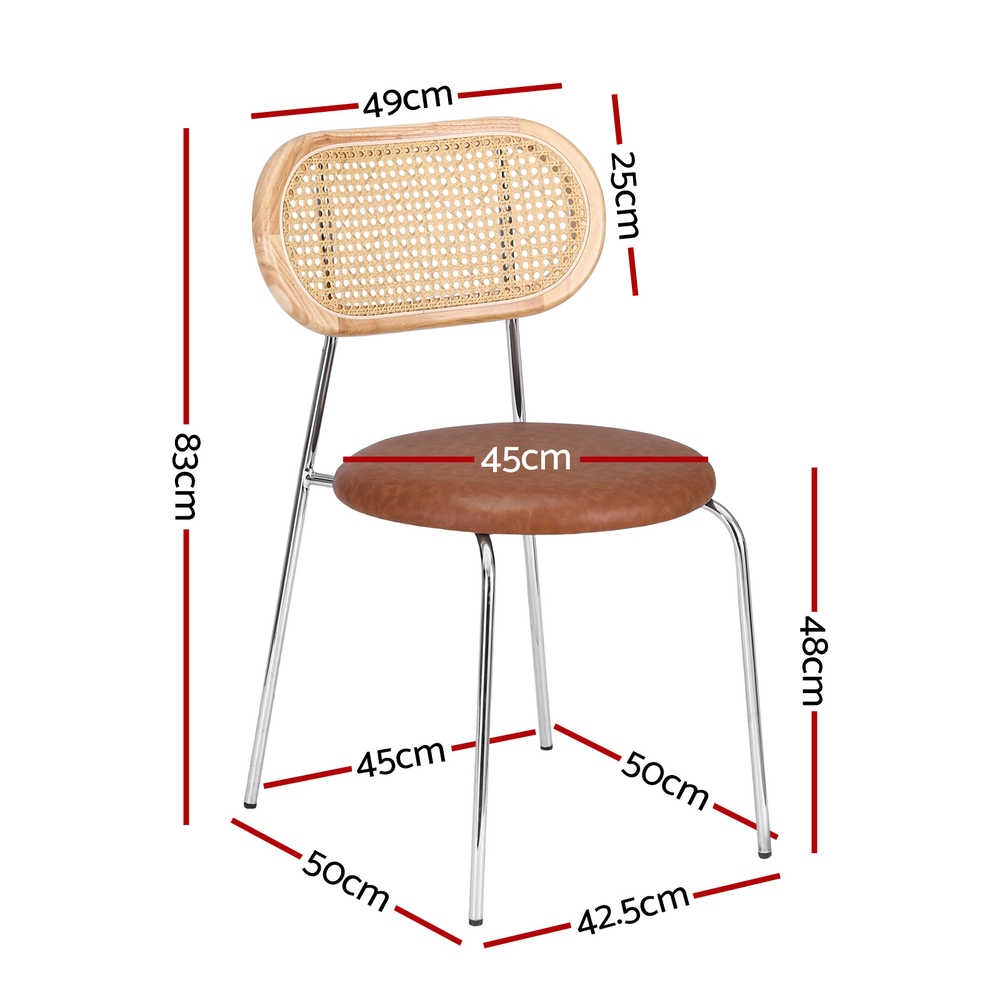 Artiss PU leather rattan dining chair, close-up