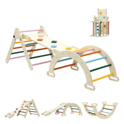 Kids Triangle Climbing Set with Slide & Arch – Indoor & Outdoor
