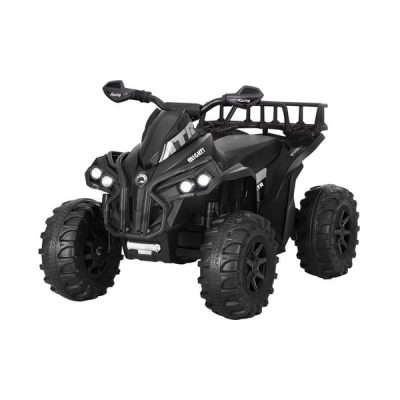 Kids Ride On Car ATV Quad Motorbike with Storage Rack 12V Black