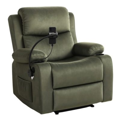 Artiss Heated Massage Recliner Chair Velvet with Phone Holder