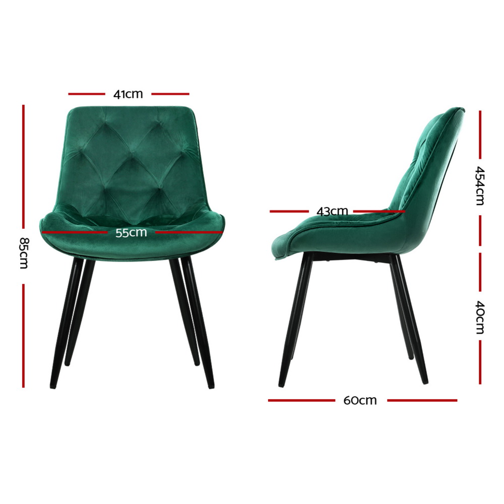 Artiss velvet dining chair, close-up of upholstery